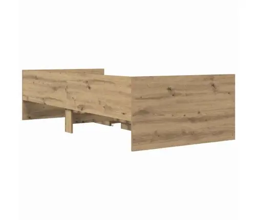 Gultas Rāmis Artisānā Ozols 90 X 200 Cm Ciets Priedes Koks Vidaxl