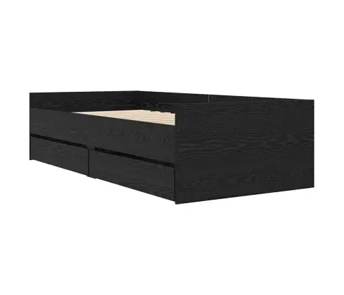 Lovos Rėmas Juodas Ąžuolas 90 X 200 Cm Kietos Pušies Mediena