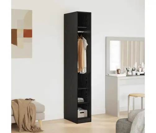 Garderoobikapp Riiuliga Must Tamm 50 X 30 X 200 Cm Tehispuit