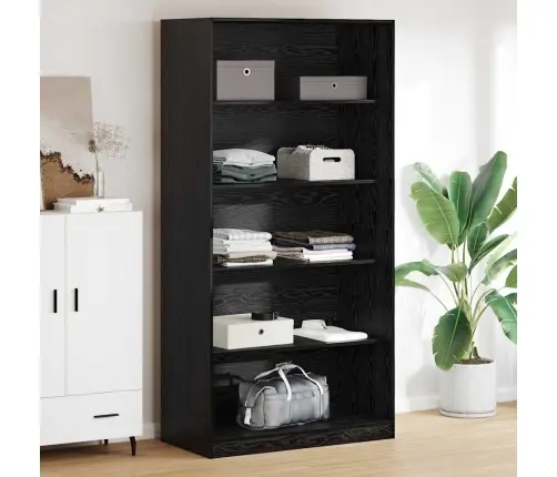 Skapis Melns Ozolkoks 100 X 50 X 200 Cm Inženierijas Koks Vidaxl