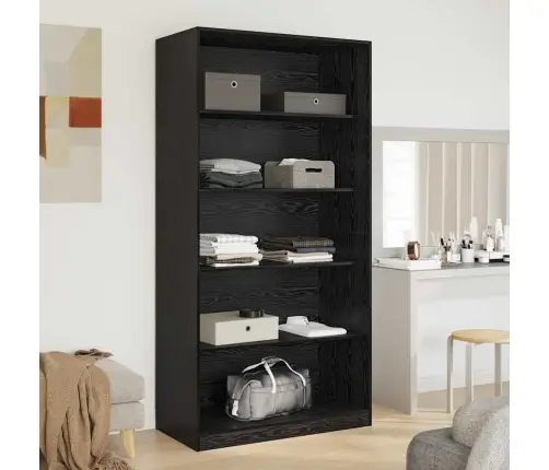 Skapis Melns Ozolkoks 100 X 50 X 200 Cm Inženierijas Koks Vidaxl