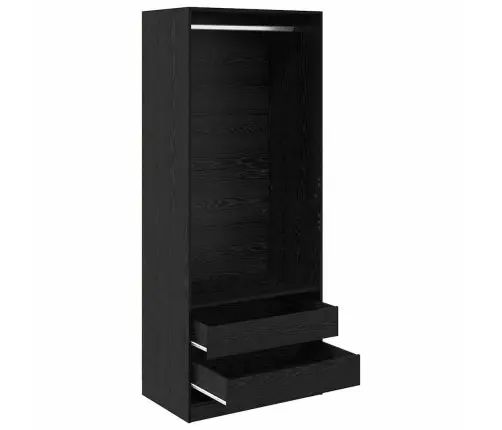 Skapis Melns Ozolkoks 80 X 50 X 200 Cm Inženierijas Koks Vidaxl