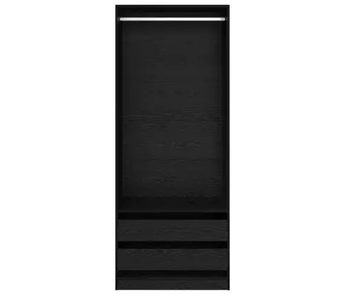 Skapis Melns Ozolkoks 80 X 50 X 200 Cm Inženierijas Koks Vidaxl