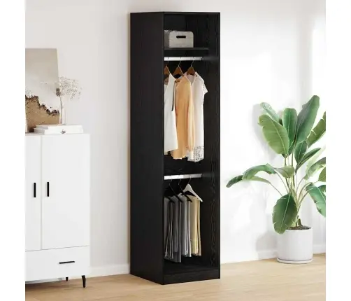 Skapis Melns Ozols 50 X 50 X 200 Cm Inženierijas Koks Vidaxl