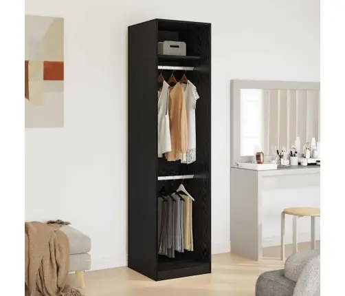 Skapis Melns Ozols 50 X 50 X 200 Cm Inženierijas Koks Vidaxl