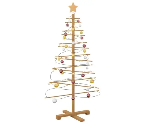 Puidust Jõulupuu Koos Alusega Pruun 125 Cm Bambus