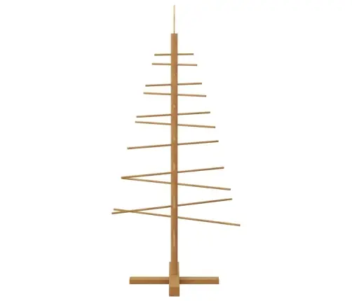 Puidust Jõulupuu Koos Alusega Pruun 125 Cm Bambus