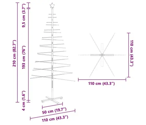 Koka Ziemassvētku Koks Ar Statīvu Brūna 210 Cm Bambuss Vidaxl