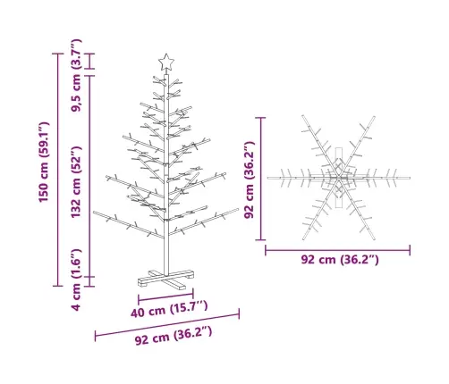 Koka Ziemassvētku Koks Dabiska 150 Cm Priedes Masīvkoks Vidaxl