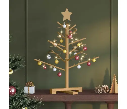 Koka Ziemassvētku Koks Ar Statīvu Brūna 75 Cm Priedes Masīvkoks Vidaxl