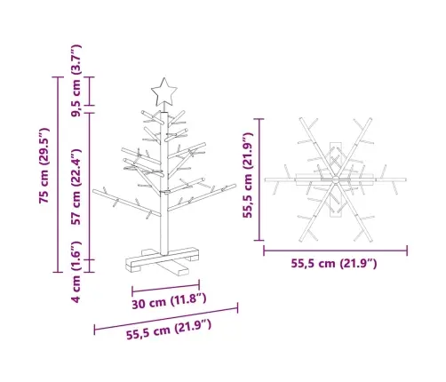 Koka Ziemassvētku Koks Ar Statīvu Brūna 75 Cm Priedes Masīvkoks Vidaxl