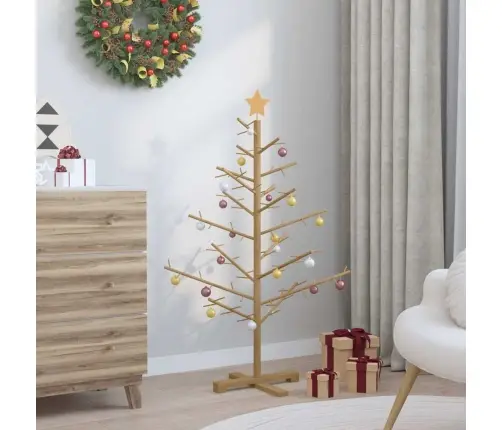 Koka Ziemassvētku Koks Brūna 125 Cm Priedes Masīvkoks Vidaxl