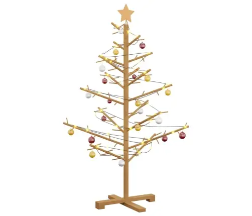 Koka Ziemassvētku Koks Brūna 125 Cm Priedes Masīvkoks Vidaxl