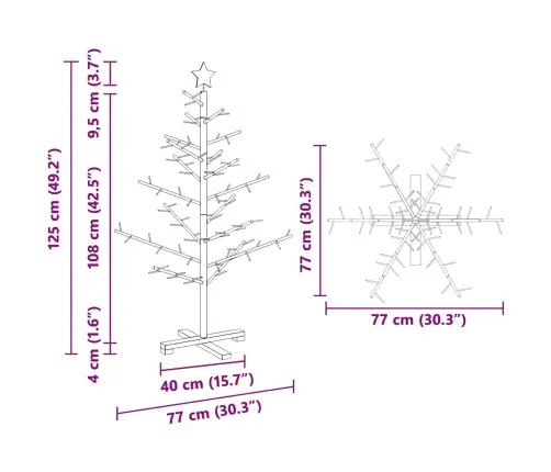 Koka Ziemassvētku Koks Brūna 125 Cm Priedes Masīvkoks Vidaxl