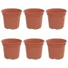 Apaļais Puķu Pods 6 Pcs Ķieģeļu Sarkans Ø 12,5 X 10 Cm Vidaxl