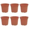 Apaļais Puķu Pods 6 Pcs Ķieģeļu Sarkans Ø 15 X 12 Cm Plastmasa Vidaxl