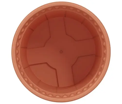 Apaļais Puķu Pods 6 Pcs Ķieģeļu Sarkans Ø 15 X 12 Cm Plastmasa Vidaxl