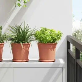 Apvalus Gėlių Vazonas 6 Pcs Raudona Plyta Ø 19 X 16 Cm