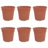 Apaļais Puķu Pods 6 Pcs Ķieģeļu Sarkans Ø 19 X 16 Cm Plastmasa Vidaxl