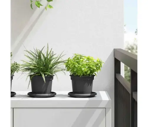 Apaļais Puķu Pods 6 Pcs Melna Ø 12,5 X 10 Cm Plastmasa Vidaxl