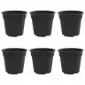 Ümmargune Lillepott 6 Pcs Must Ø 17 X 14 Cm Plastmass