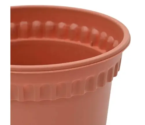 Apaļais Puķu Pods 24 Pcs Ķieģeļu Sarkans Ø 15 X 12 Cm Plastmasa Vidaxl