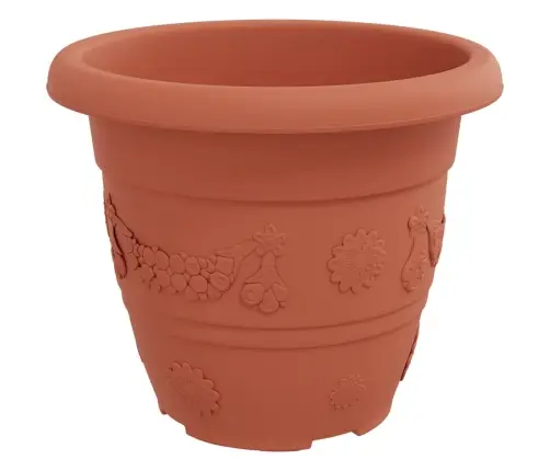 Apaļais Puķu Pods 6 Pcs Ķieģeļu Sarkans Ø 26 X 21.5 Cm Vidaxl