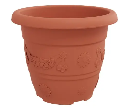 Apaļais Puķu Pods 6 Pcs Ķieģeļu Sarkans Ø 26 X 21.5 Cm Vidaxl