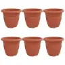 Apaļais Puķu Pods 6 Pcs Ķieģeļu Sarkans Ø 26 X 21.5 Cm Vidaxl