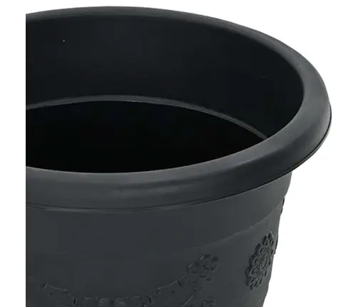 Apaļais Puķu Pods 6 Pcs Melna Ø 26 X 21.5 Cm Plastmasa Vidaxl