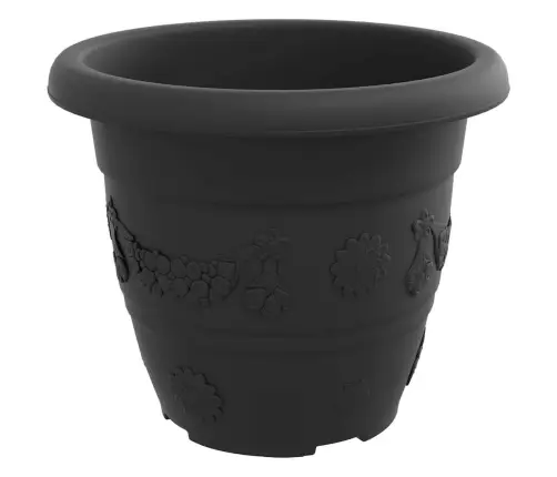 Apaļais Puķu Pods 6 Pcs Melna Ø 26 X 21.5 Cm Plastmasa Vidaxl