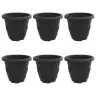 Apaļais Puķu Pods 6 Pcs Melna Ø 26 X 21.5 Cm Plastmasa Vidaxl