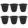 Apaļais Puķu Pods 6 Pcs Melna Ø 26 X 21.5 Cm Plastmasa Vidaxl