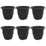 Apaļais Puķu Pods 6 Pcs Melna Ø 26 X 21.5 Cm Plastmasa Vidaxl