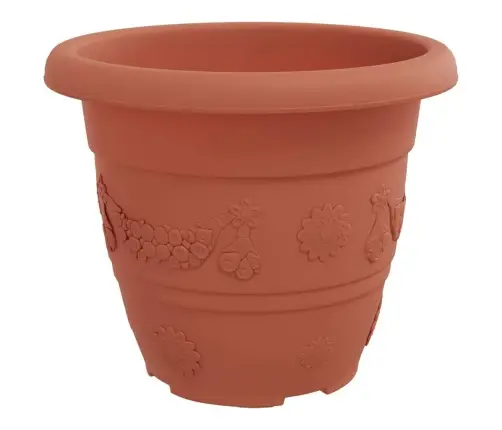 Apaļais Puķu Pods 24 Pcs Ķieģeļu Sarkans Ø 26 X 21.5 Cm Vidaxl