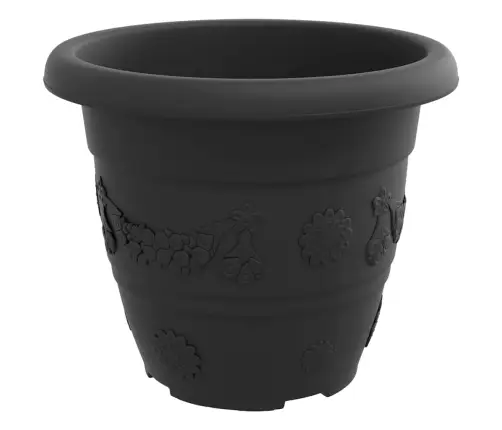 Apaļais Puķu Pods 24 Pcs Melna Ø 26 X 21.5 Cm Plastmasa Vidaxl