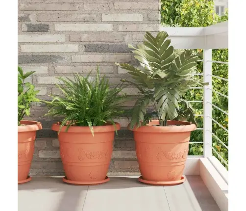 Apaļa Ziedu Palete 6 Pcs Ķieģeļu Sarkans Ø 14 X 2 Cm Plastmasa Vidaxl