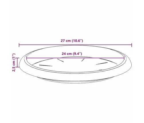 Apaļa Ziedu Palete 6 Pcs Ķieģeļu Sarkans Ø 14 X 2 Cm Plastmasa Vidaxl