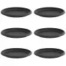 Apaļa Ziedu Palete 6 Pcs Melna Ø 14 X 2 Cm Plastmasa Vidaxl