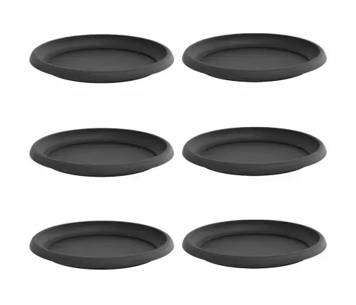 Ringikujuline Lilletaldrik 6 Pcs Must Ø 14 X 2 Cm Plastmass