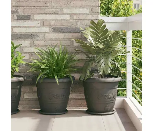 Apaļa Ziedu Palete 6 Pcs Melna Ø 14 X 2 Cm Plastmasa Vidaxl