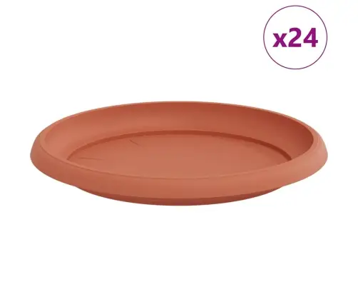 Apaļa Ziedu Palete 24 Pcs Ķieģeļu Sarkans Ø 14 X 2 Cm Plastmasa Vidaxl