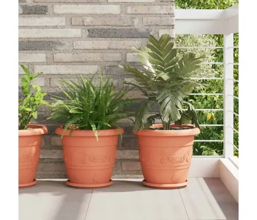 Apaļa Ziedu Palete 24 Pcs Ķieģeļu Sarkans Ø 14 X 2 Cm Plastmasa Vidaxl