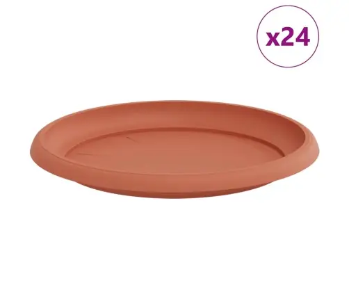 Apaļa Ziedu Palete 24 Pcs Ķieģeļu Sarkans Ø 14 X 2 Cm Plastmasa Vidaxl