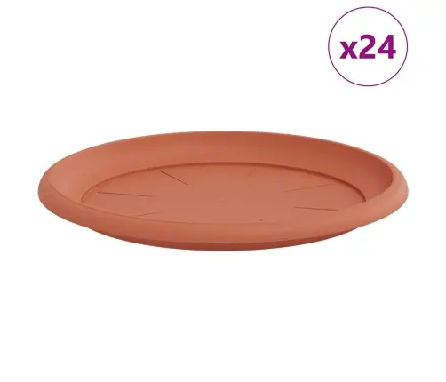 Apaļa Ziedu Palete 24 Pcs Ķieģeļu Sarkans Ø 14 X 2 Cm Plastmasa Vidaxl