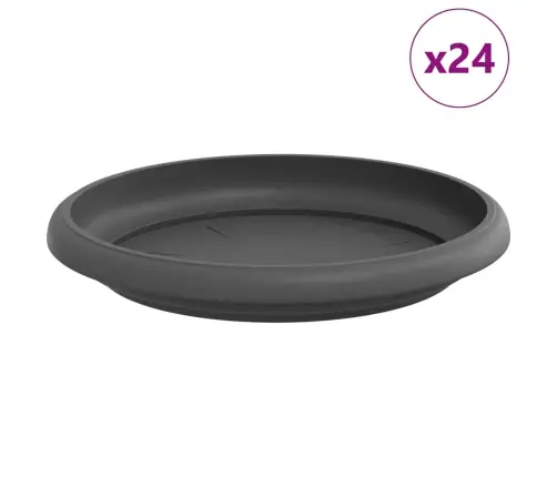 Apaļa Ziedu Palete 24 Pcs Melna Ø 14 X 2 Cm Plastmasa Vidaxl