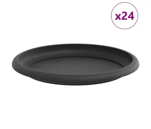 Apaļa Ziedu Palete 24 Pcs Melna Ø 14 X 2 Cm Plastmasa Vidaxl