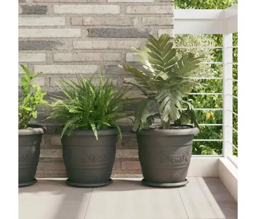 Apaļa Ziedu Palete 24 Pcs Melna Ø 14 X 2 Cm Plastmasa Vidaxl