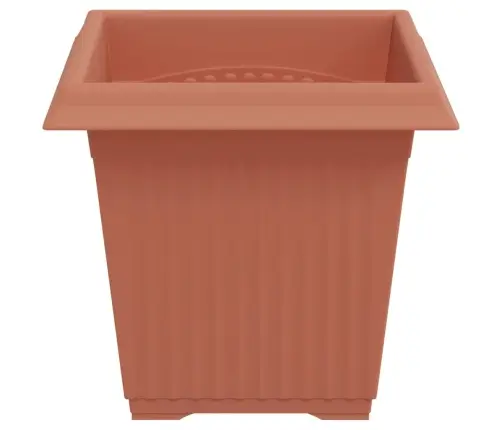 Kvadrātveida Ziedu Pods 6 Pcs Ķieģeļu Sarkans 43 X 43 X 33.5 Cm Vidaxl