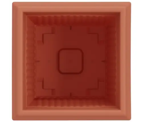 Kvadrātveida Ziedu Pods 6 Pcs Ķieģeļu Sarkans 43 X 43 X 33.5 Cm Vidaxl